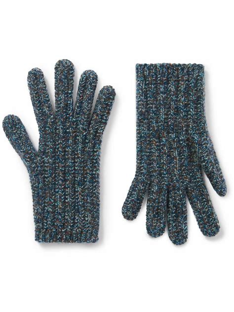 Wool cashmere gloves with Double G in light blue 